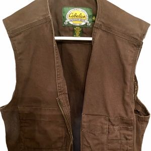 Cool Cabellas Olive Green Vest with Cargo Pockets